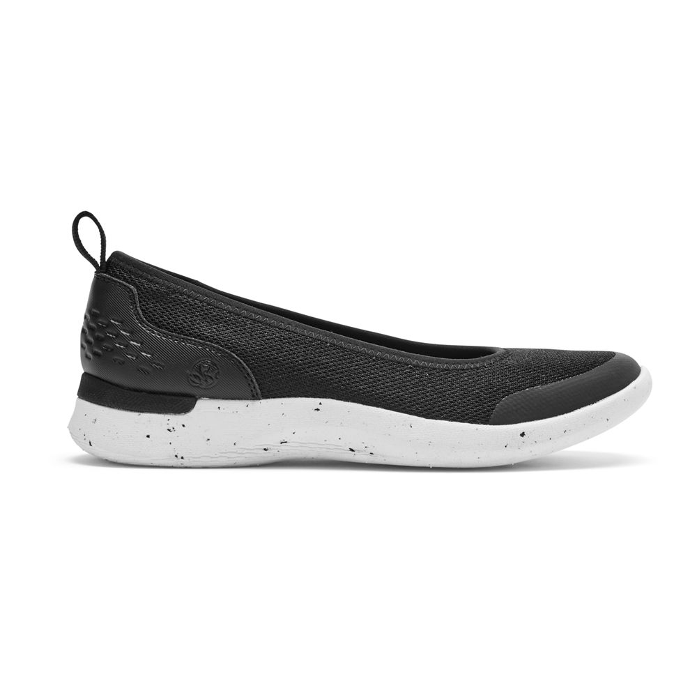 Sapatos Bailarinas Rockport Truflex Fly Knit Senhora - Pretas ( 598-AYHBZM )